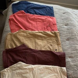 5 pair of chino shorts 4 are Ralph Loren the other is nautica. In good condition